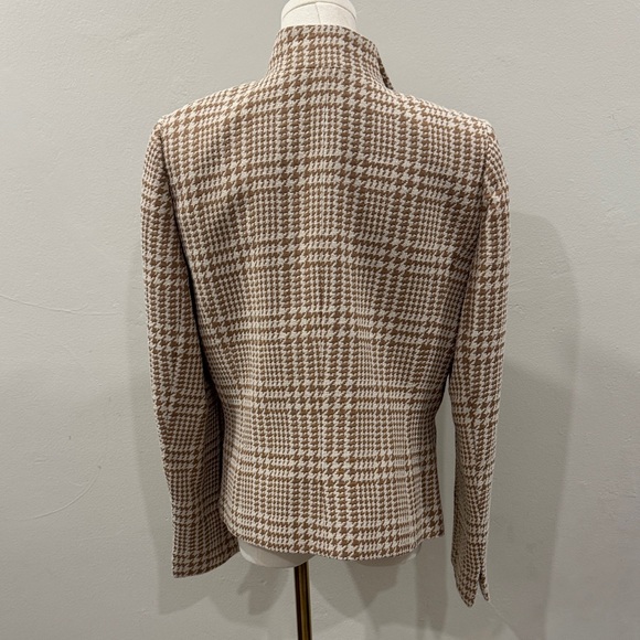Ellen Tracy Wool-Blend Houndstooth Jacket | Size 8 | Classic Neutral - Picture 3 of 10